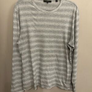 Vince men’s cotton modal blend stripped gray long sleeved t shirt size M